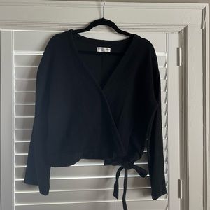 Madewell black wrap top